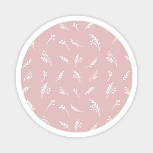 pattern with herbs and flowers silhouettes Magnet